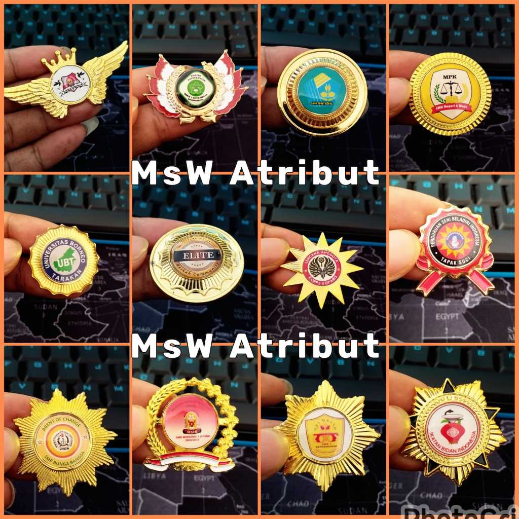 Pin custom plat cor premium / pin logo custom sesukamu [ minimal order 20 ] [ foto asli ]