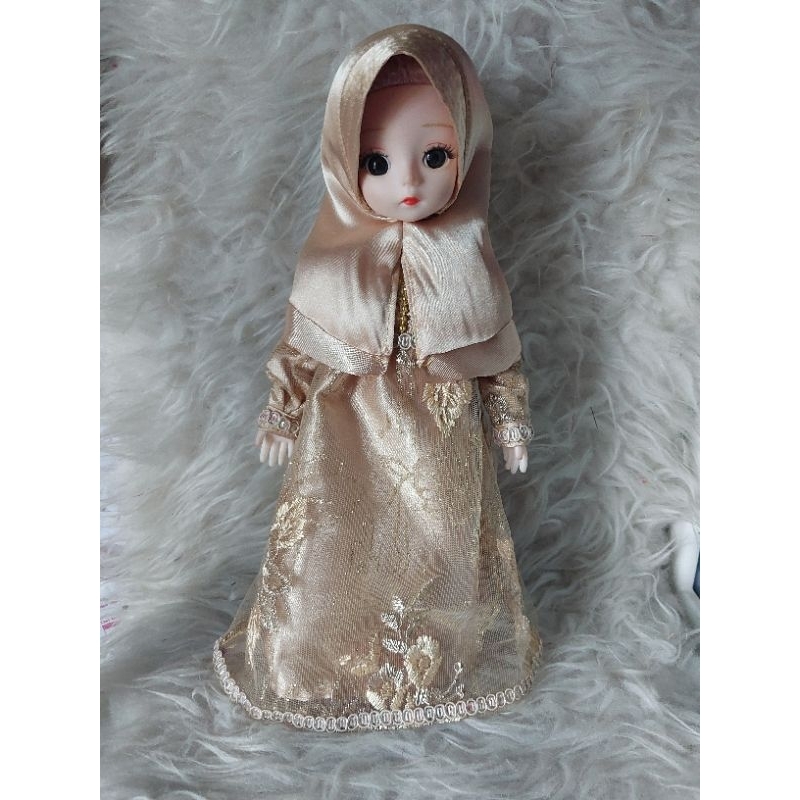 Baju gamis+kerudung untuk boneka bjd 30 cm