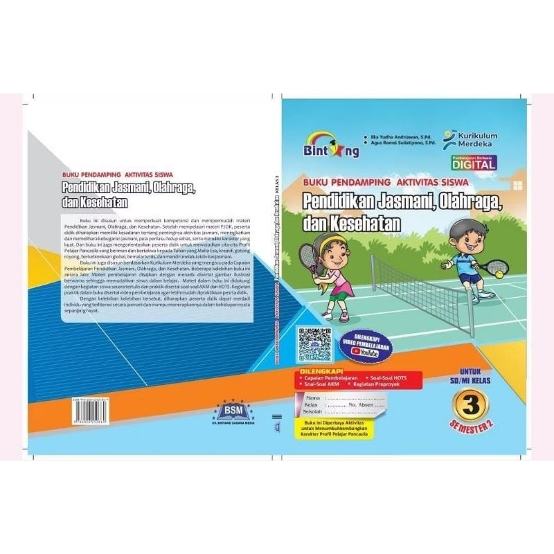 PAKET PJOK BINTANG KELAS 3 SEMESTER 2 COVER BARU 2025 KURIKULUM MERDEKA / PAKET PENDIDIKAN JASMANI O