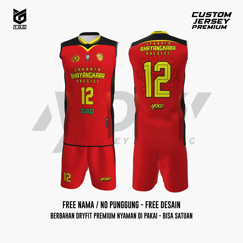 JERSEY LATIHAN BHAYANGKARA (MERAH) PROLIGA 2025 PREMIUM - PREORDER [ BISA CUSTOM NAMA & NOMOR  | BAJ