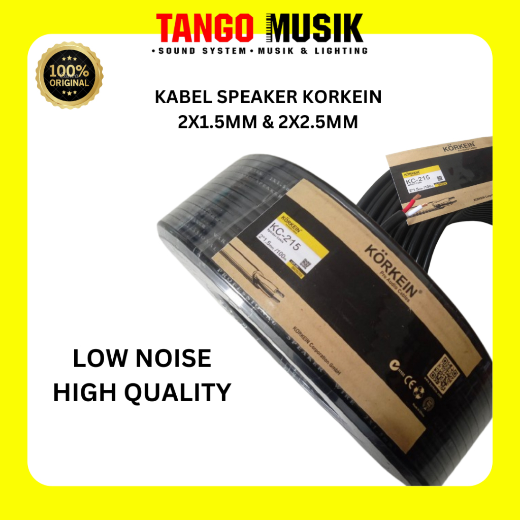 Korkein Kabel Speaker K-215 2X1.5mm, 2X2.5mm, 4X4mm ORIGINAL 100 METER(HARGA 1 ROLL) Kabel Speaker T
