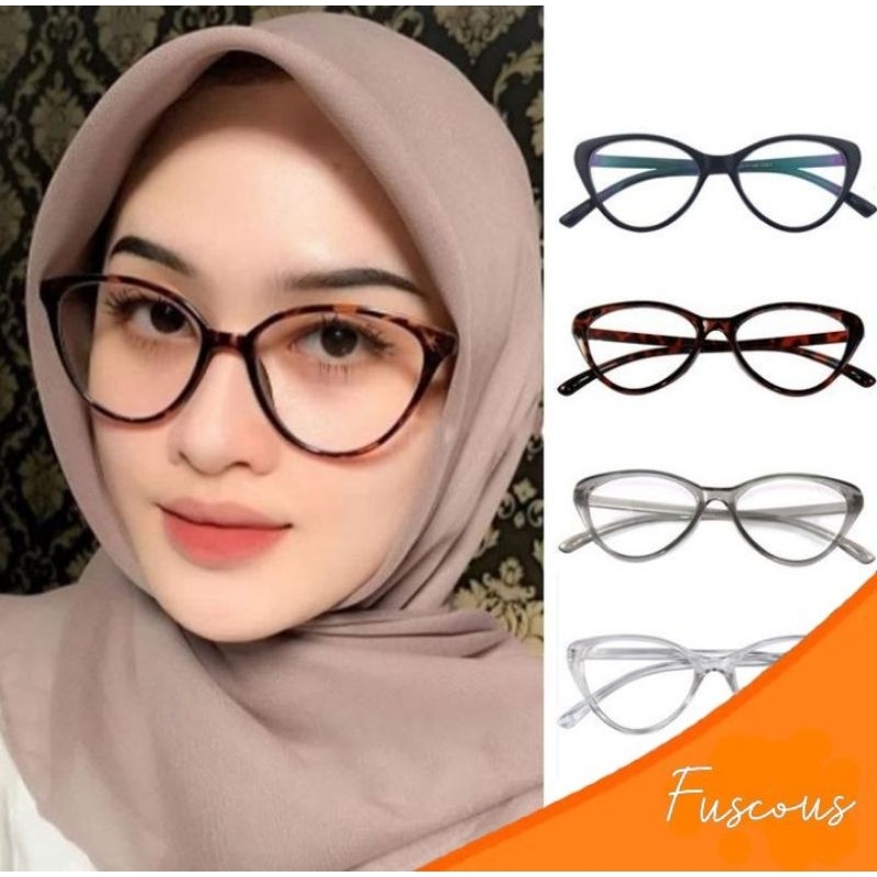 TOSERBA Kacamata Korea Wanita Kacamata Anti Radiasi Fashion Cat Eye retro flat Eyeglasses