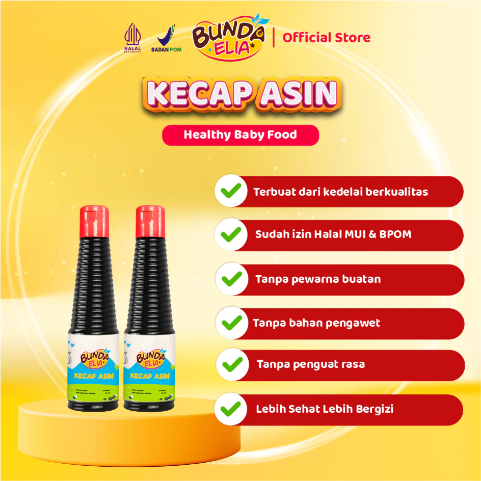 

JKL Bumbu Bunda Elia Kecap Asin Kecap Manis Non MSG & Pengawet MPASI Anak Penyedap Rasa Ledi