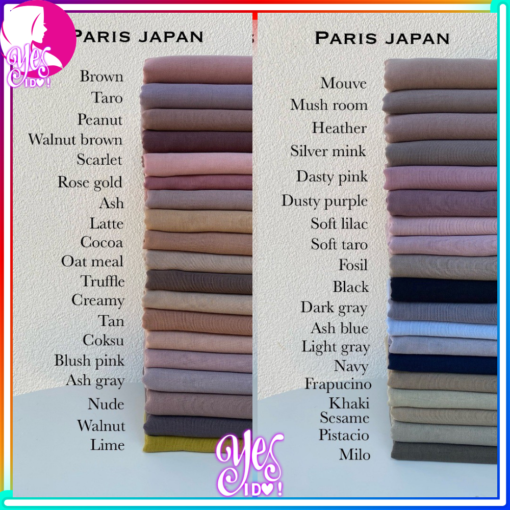 YESIDO Hijab Segi Empat Japan Premium Jilbab Sekolah Harian Segi Empat H21