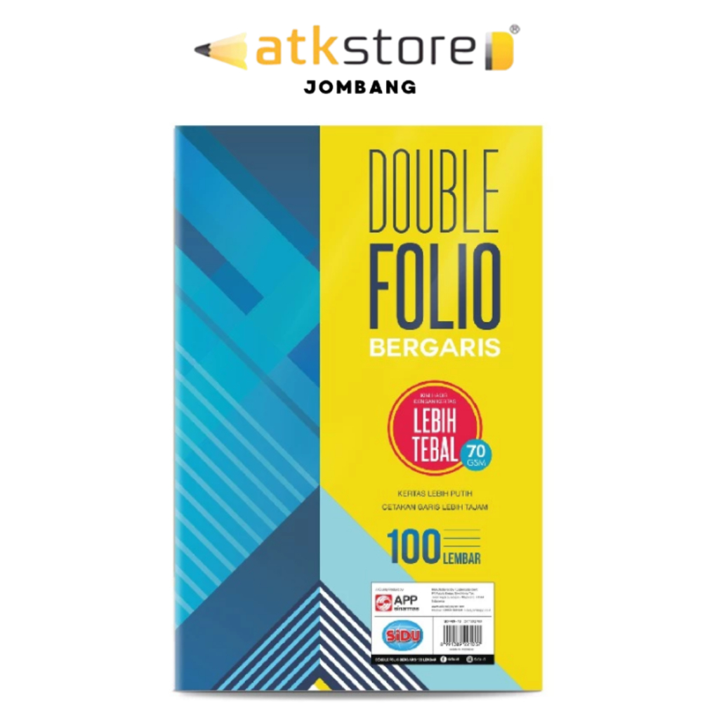 

SIDU Kertas Double Folio Bergaris 100 Lembar Sidu Kertas F4 Garis