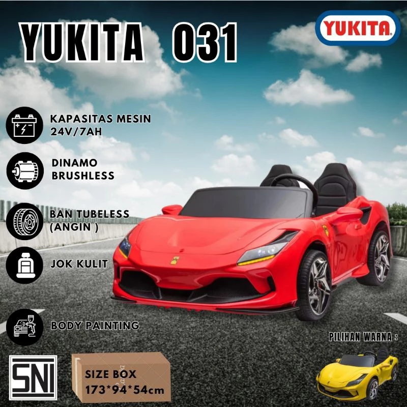 Mobil Aki Anak Yukita 031 - 24 Volt (bisa muat 2 orang dewasa)