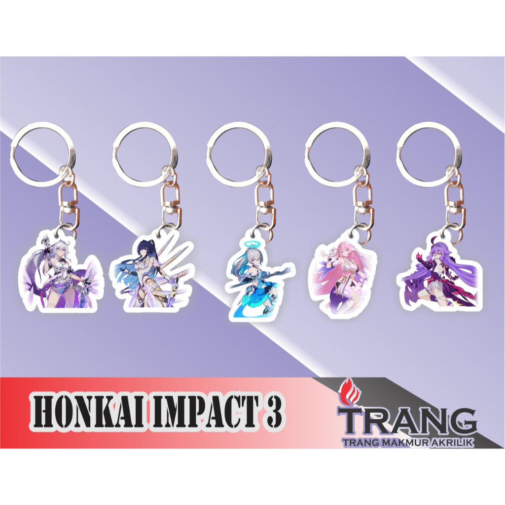 Gantungan Kunci Akrilik Honkai Impact 3 / Keychain Acrylic Honkai Impact 3