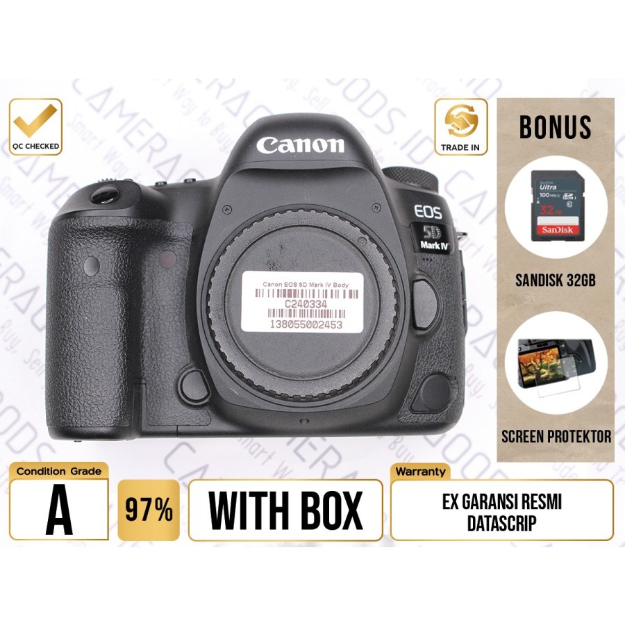 Canon EOS 5D Mark IV 5DIV 5D4 5 D mk IV DSLR Camera Full Frame Body Only - Grade A - C240334 Kamera 