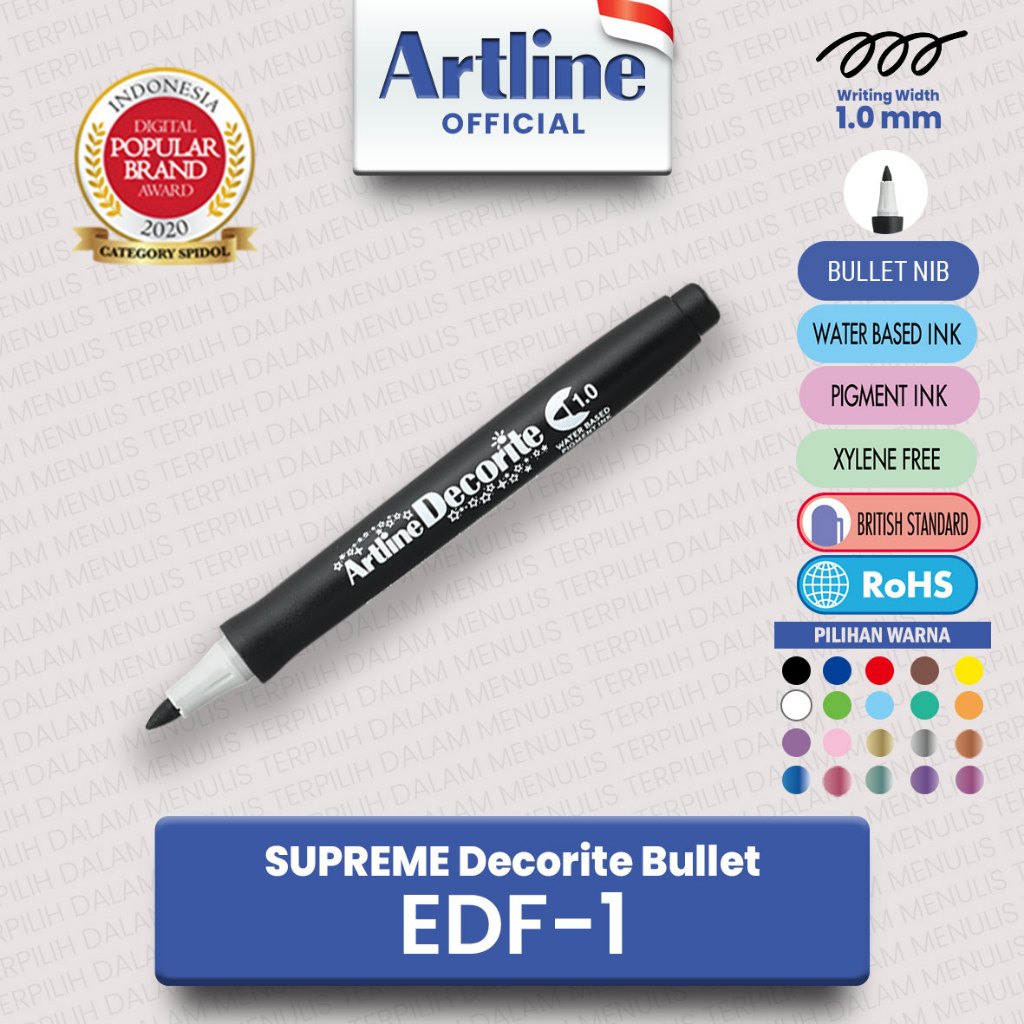 

(LIVE) ARTLINE Spidol Supreme Decorite Bullet Nib Marker EDF-1 (2)