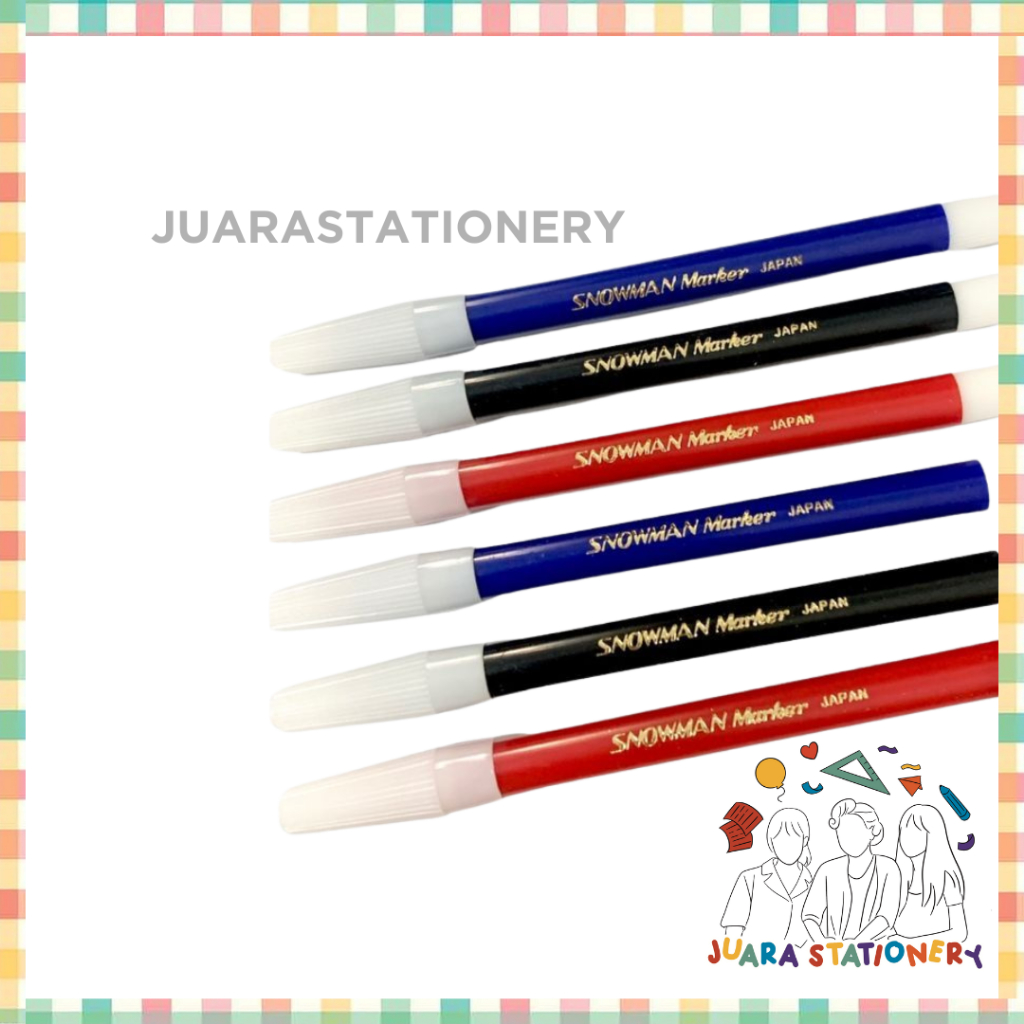 

JUARASTATIONERY Spidol Snowman Kecil PW-1A Hitam Merah Biru Hijau Spidol Kecil Sepidol Warna