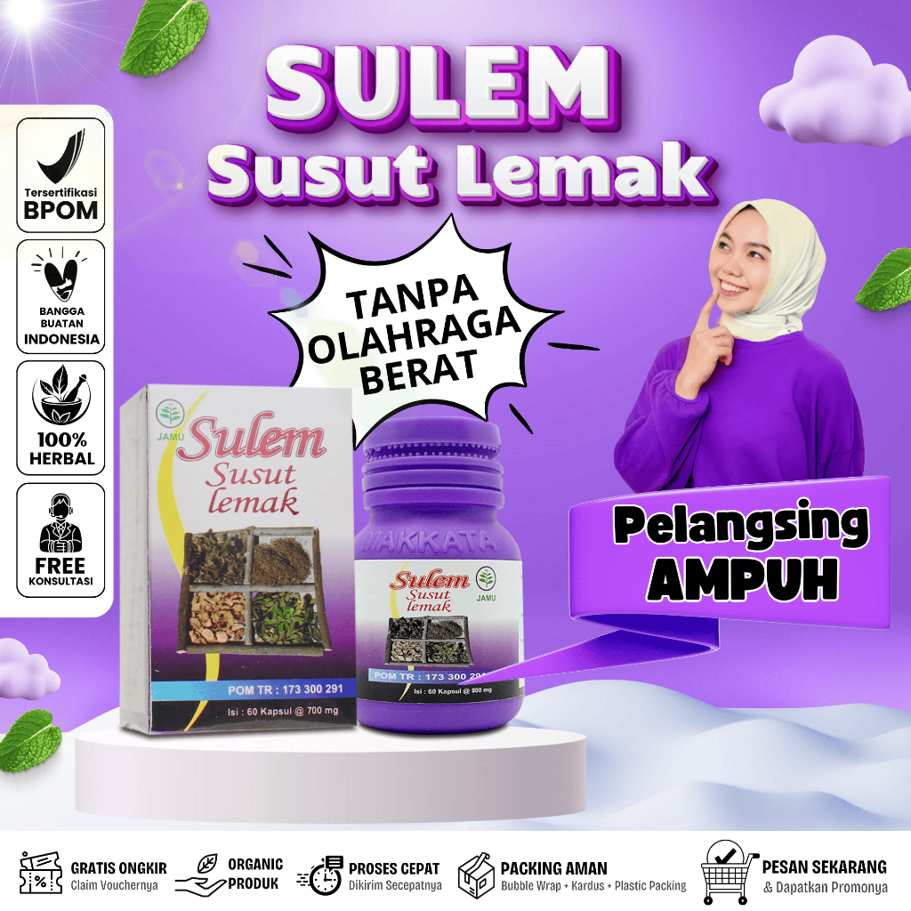SUSUT LEMAK HERBAL Pelangsing Alami SULEM Perut Buncit Kapsul DIET Langsing
