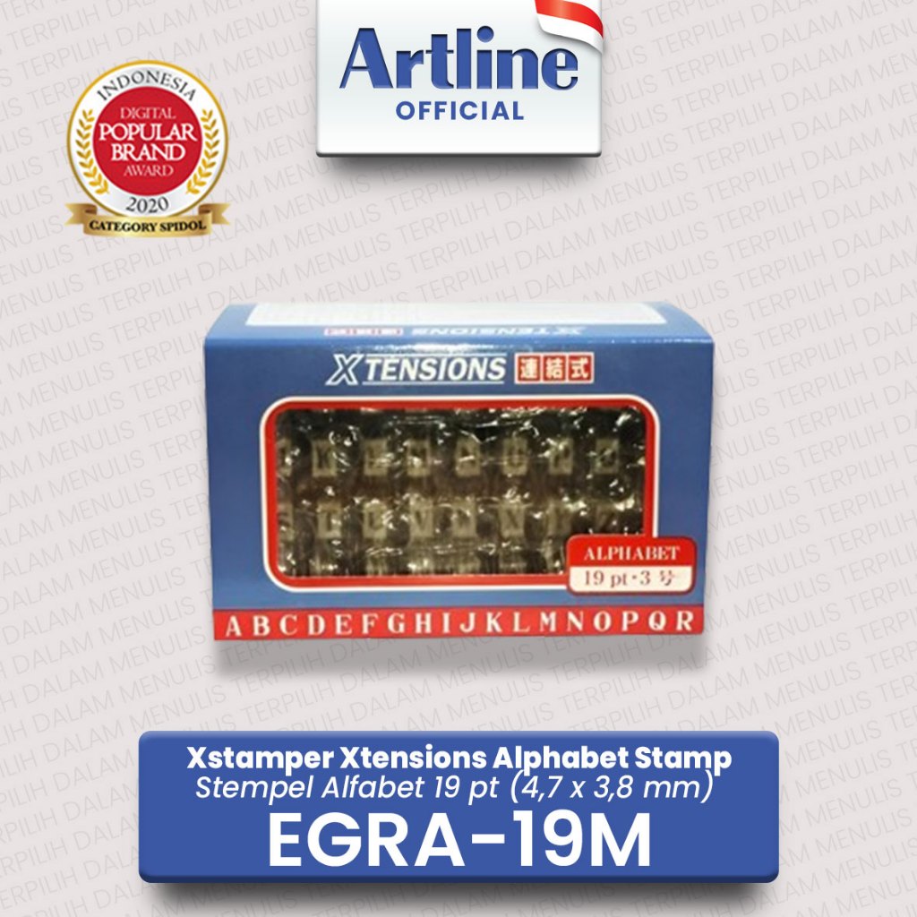 

(LIVE) ARTLINE Xstamper Xtensions Alphabet Stamp / Alfabet Stempel 19 pt EGRA-19M / EGR-19MB (2)