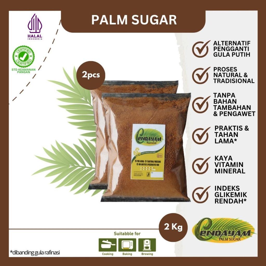 

PALM SUGAR 2KG - GULA AREN - CENDAYAM GULA SEMUT AREN PREMIUM