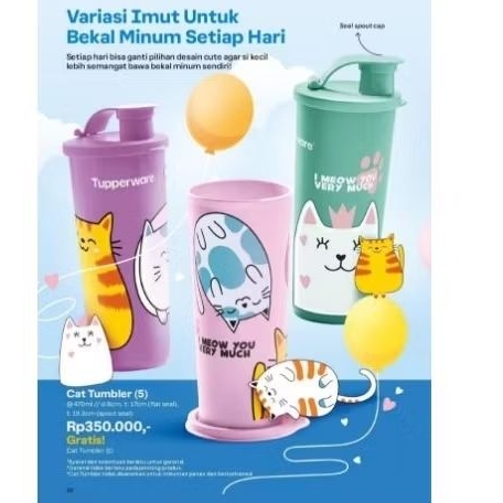 cat Tumbler + Snack cup cat Tupperware