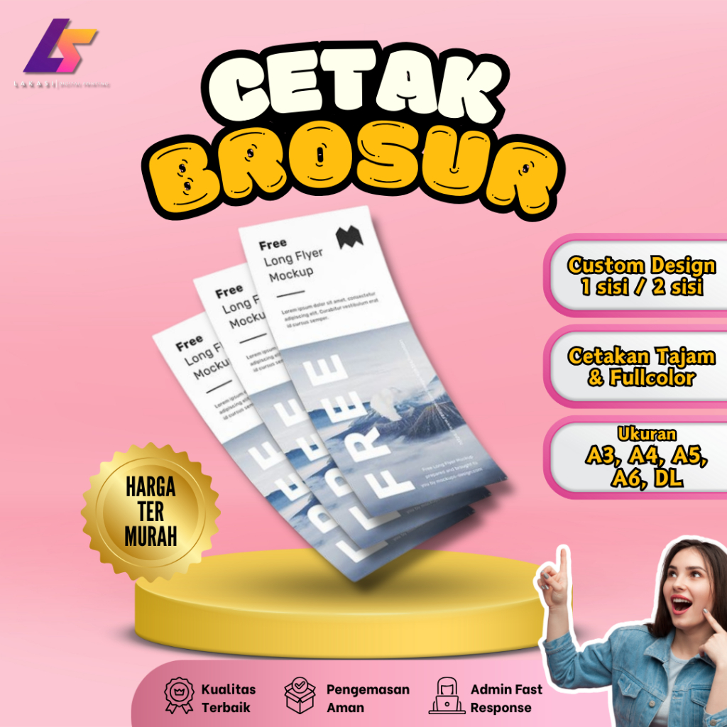 Cetak Brosur A5 A6 DL / Print Brosur 1 Rim Murah 1 Sisi dan 2 Sisi