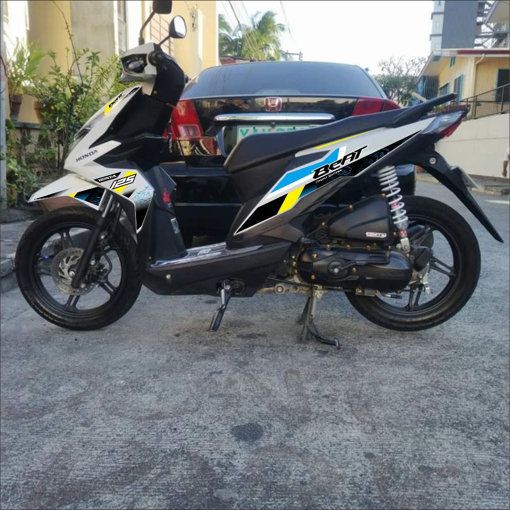 Stiker Custom Nama & Desain Transparan Beat ESP 110 - Striping Motor Honda Beat Esp 2017 2020
