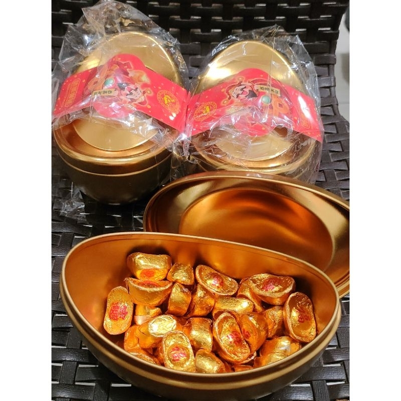 

Coklat yuan bao kaleng coklat rezeki imlek
