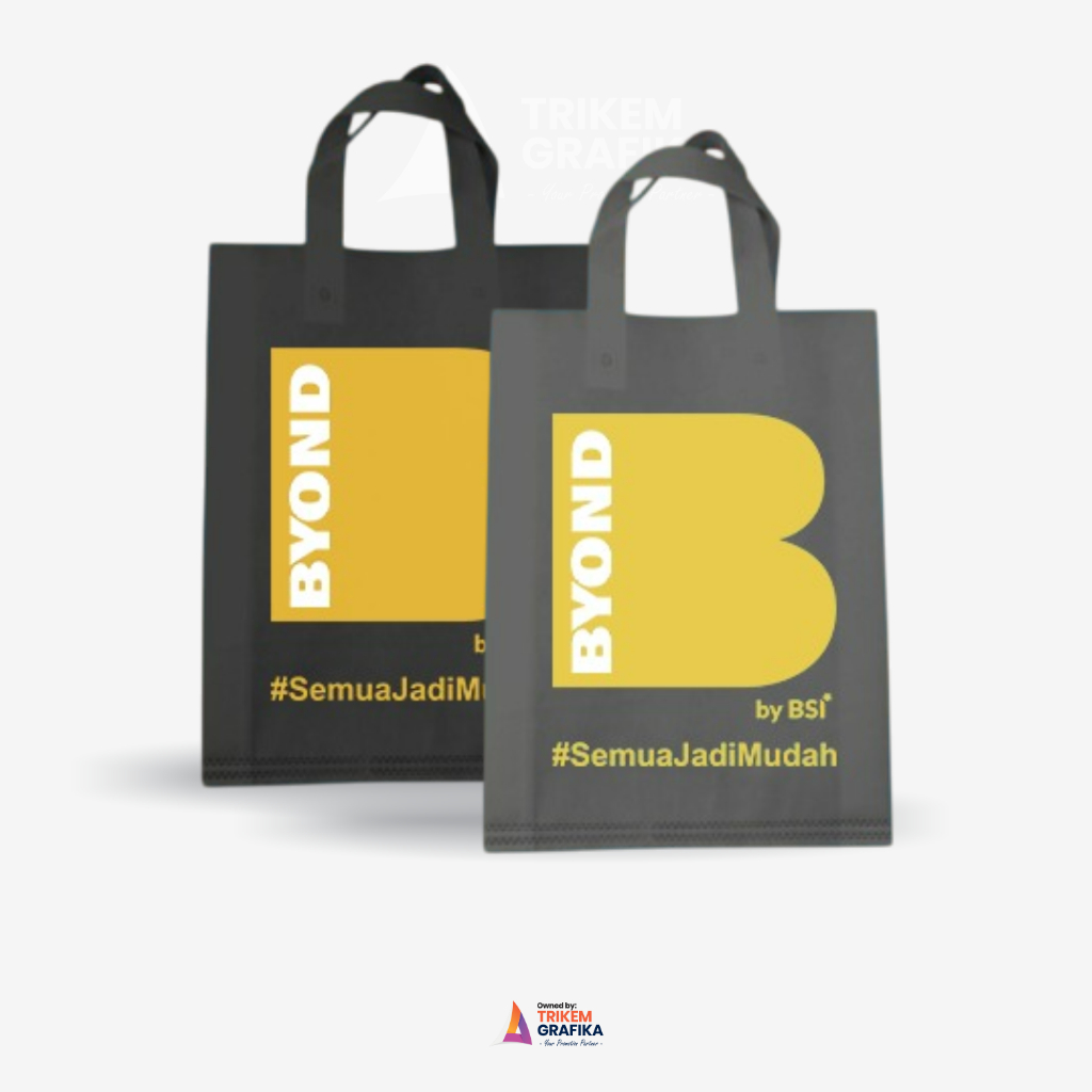 

READY STOCK Trikem Goodiebag Sablon 2 Warna 30x40cm (Isi 10pcs) BYOND BSI Bank Syariah Indonesia