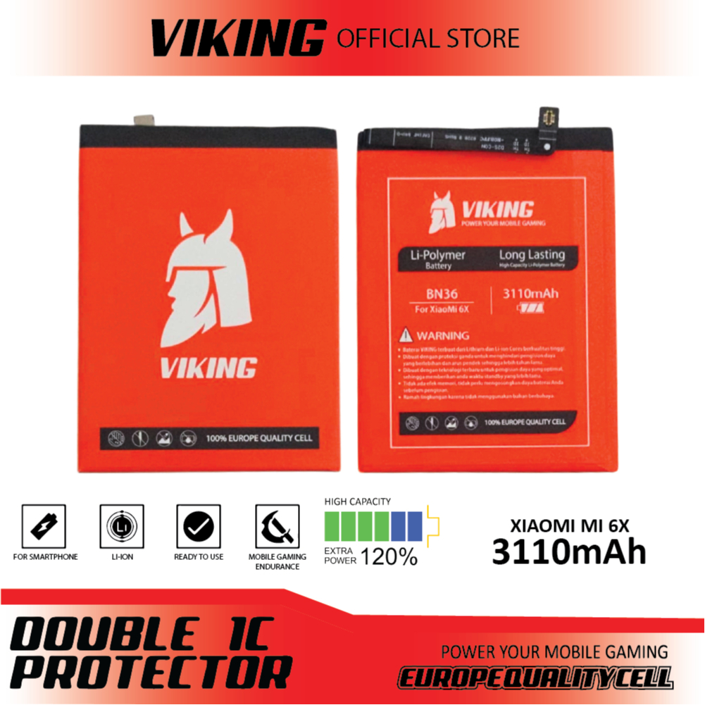 VIKING Baterai Xiaomi Mi A2 - Mi 6X BN36 Double Power