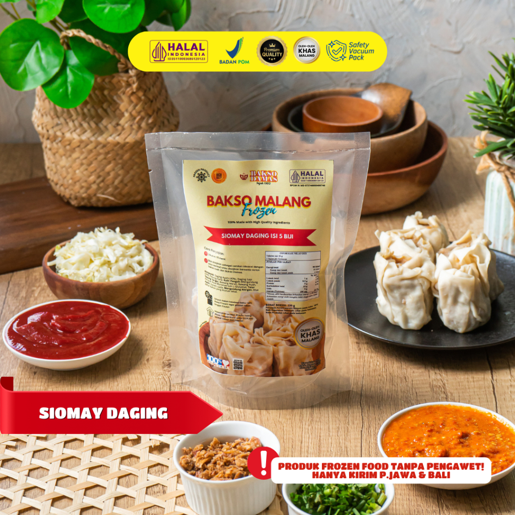 

SIOMAY ISI BAKSO DAGING SAPI FROZEN PREMIUM (BAKSO DAMAS BAKSO MALANG) Isi 5