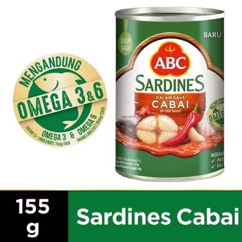 

AGATHA OLSHOP - SARDEN SAUS CABAI ABC SARDINES IN CHILLI SAUCE 155GR