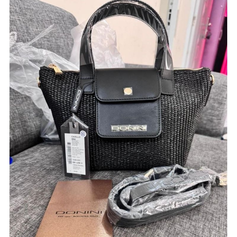 Donini Tas Tangan Kulit Hitam