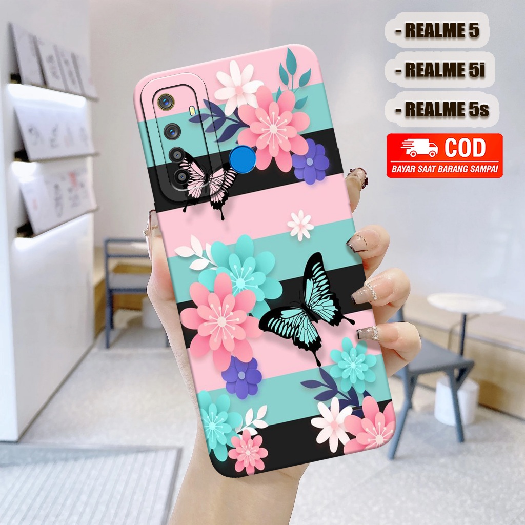 New Bunga Case - Softcase Realme 5 / 5i / 5s Terbaru - Case Hp Realme 5 / 5i / 5s - Casing Realme 5 