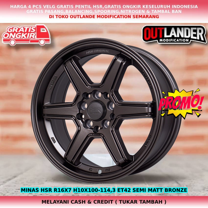 Velg hsr minas r16 model te37 bronze sienta altis wish new veloz ertiga luxio apv serena ring 16