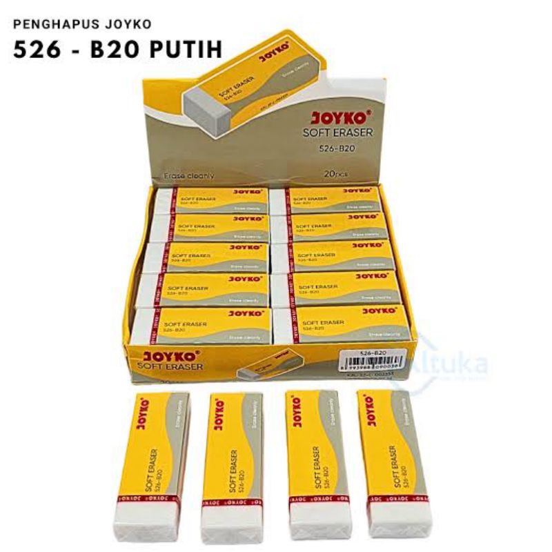 

eraser b20 putih joyko 1box isi 20 pcs