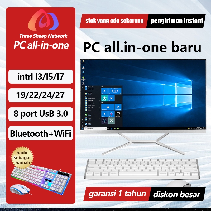 Komputer All in one pc Intel Core Baru Intel i5/i7 16G SSD 512GB Desktop Lipat Layar Sentuh Monitor 