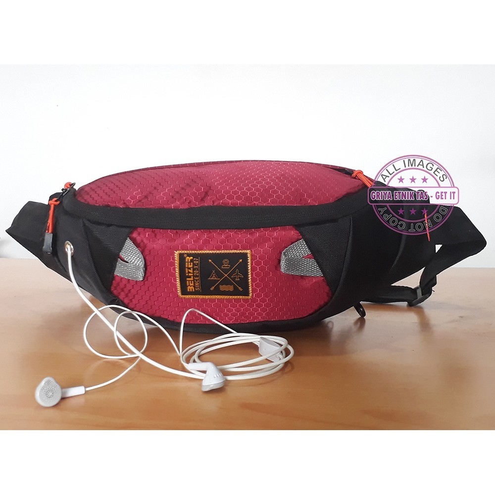 Waistbag Pria Bahan Nylon Headset Tas Pinggang Cowok Bahan Cordura Belizer Restrong Wesbeg Elbrus