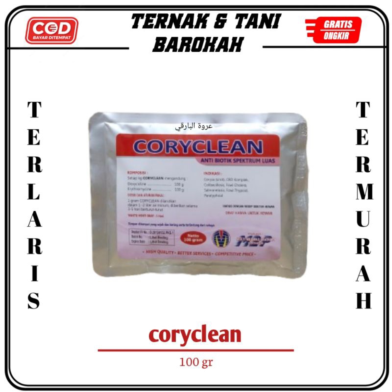 CORYCLEAN 100 GRAM M2P - Obat Ayam Paling Ampuh - Obat Snot CRD Ngorok Ayam