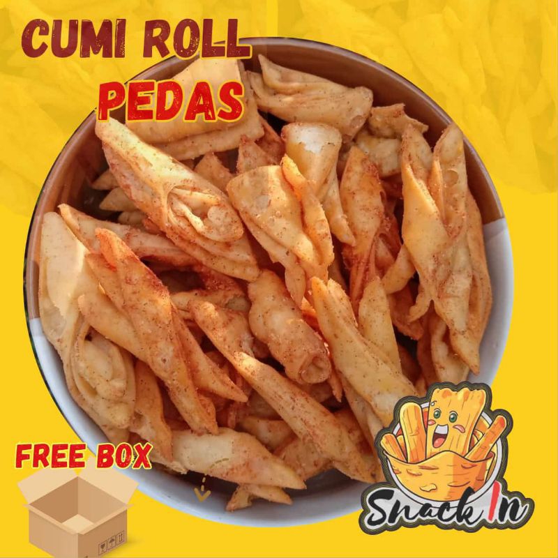 

Cemilan 500 GRAM Cumi Roll Pedas Gurih