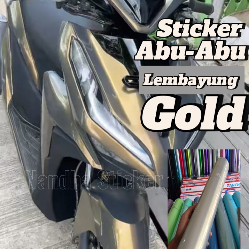 Sticker skotlet abu abu lembayung gold
