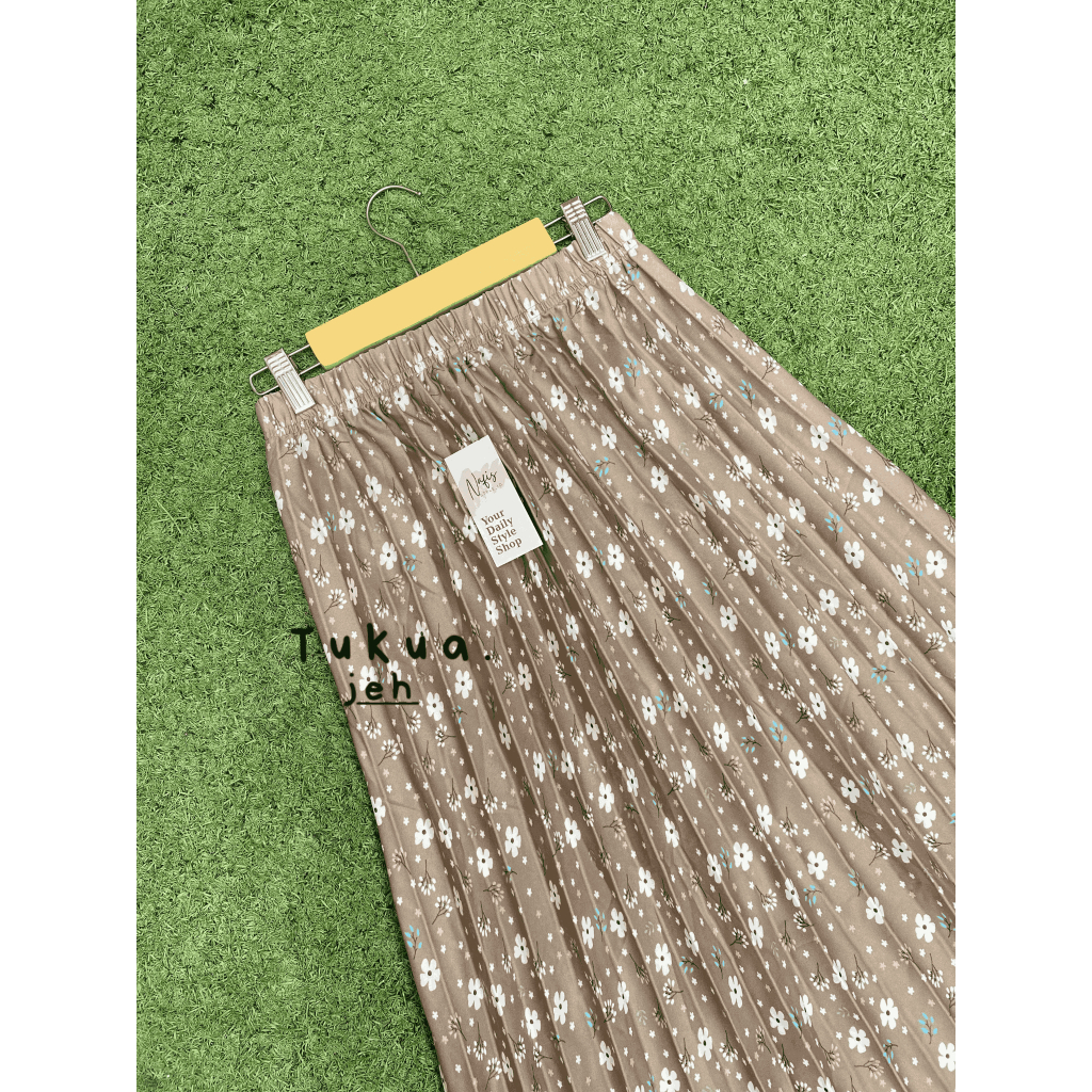 ROK PLISKET MAYUNG MOTIF BUNGA| ROK PLISKET BUNGA MOTIF BUNGA JASMINE