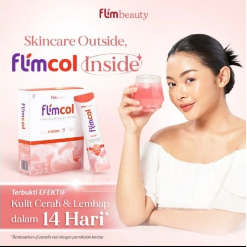 FLIMCOL 5000mg COLLAGEN FLIMBEAUTY FLIMTY PEMUTIH AWET MUDA GLUWHITE.