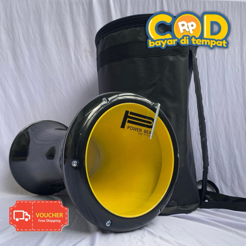 Darbuka 8 Inch Hitam Polos Glossy Mika Powerbeat - Tas dan Kunci L