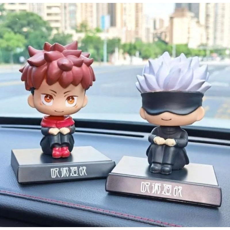 Pajangan Dasboard Mobil Bobble Head Jujutsu Gojo Itadori Action Figure Anime
