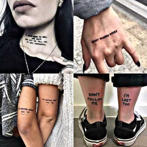 Tatto Temporer Tulisan Aesthetic Keren Tattoo Temporary Semi Permanent Size 18*10Cm