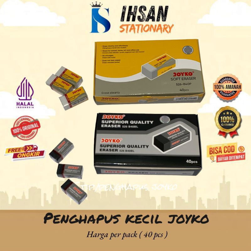 

Stip/Eraser/Penghapus Joyko Kecil B40P/B40BL Isi 10 & 40