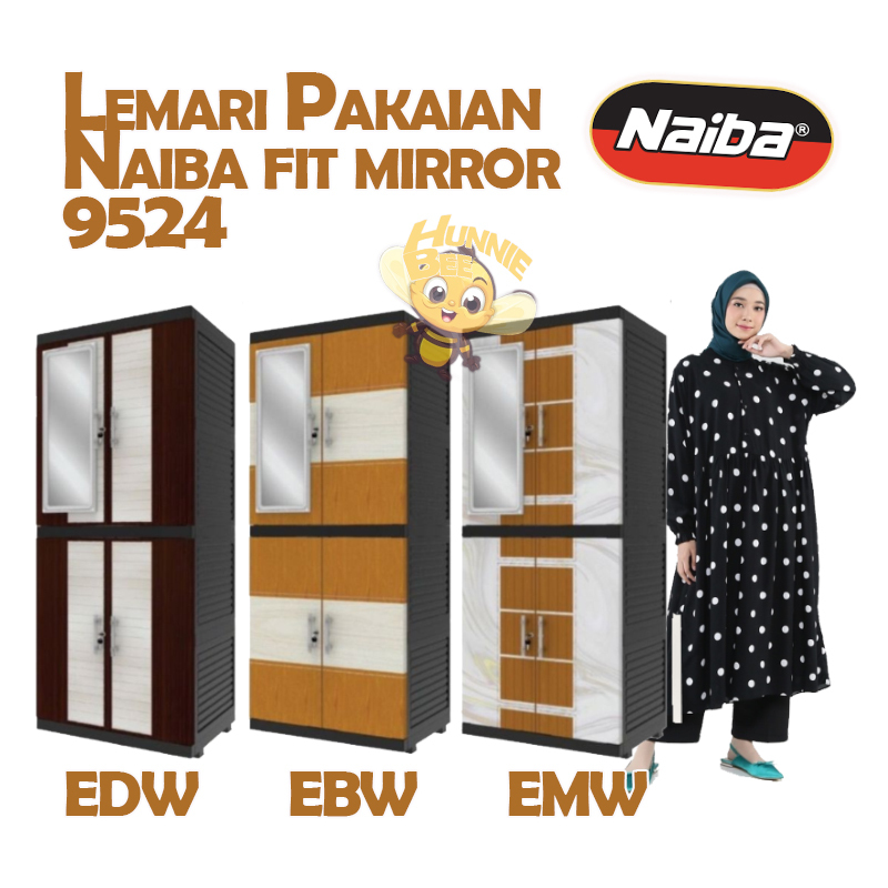 Lemari Pakaian Naiba fit mirror  9524