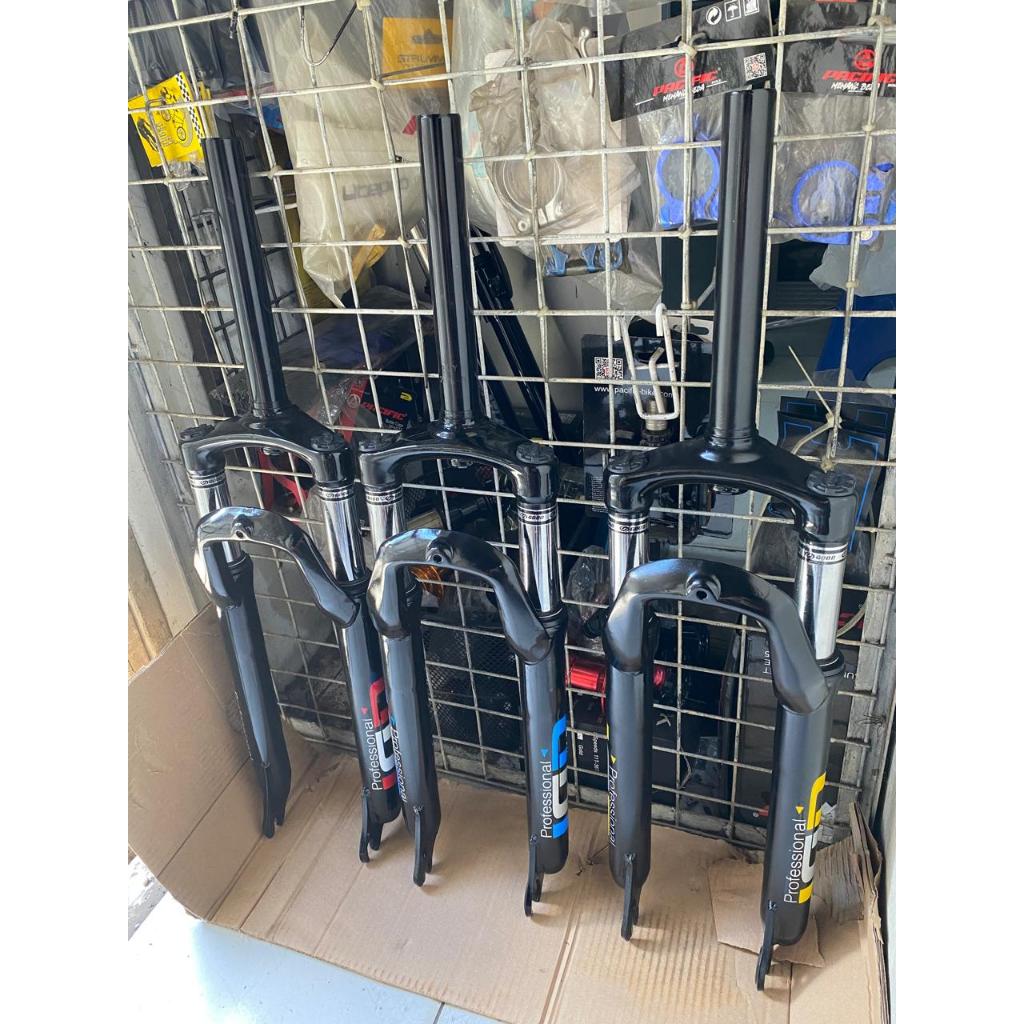 ION Fork MTB 24er Oversize 28.6 Sepeda Gunung Shockbreaker Depan Besi Travel 80MM QR Black Oversize 