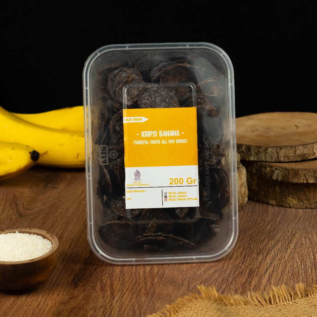 

KRIPSI BANANA | Cemilan keripik Pisang 200 Gram | Eruzi snack