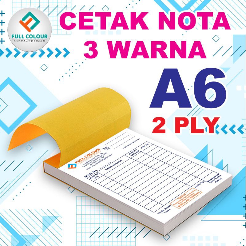 

BUKU NOTA UKURAN A6 2 PLY CETAK 3 WARNA