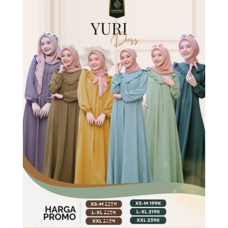 yuri dress | gamis crinkle| dress crinkle by emka hijab