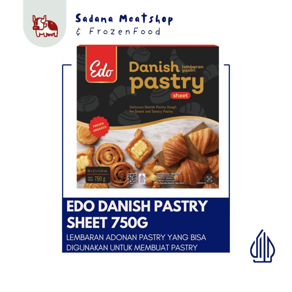 

Edo Danish Pastry Sheet Kulit Pastry 750 gram