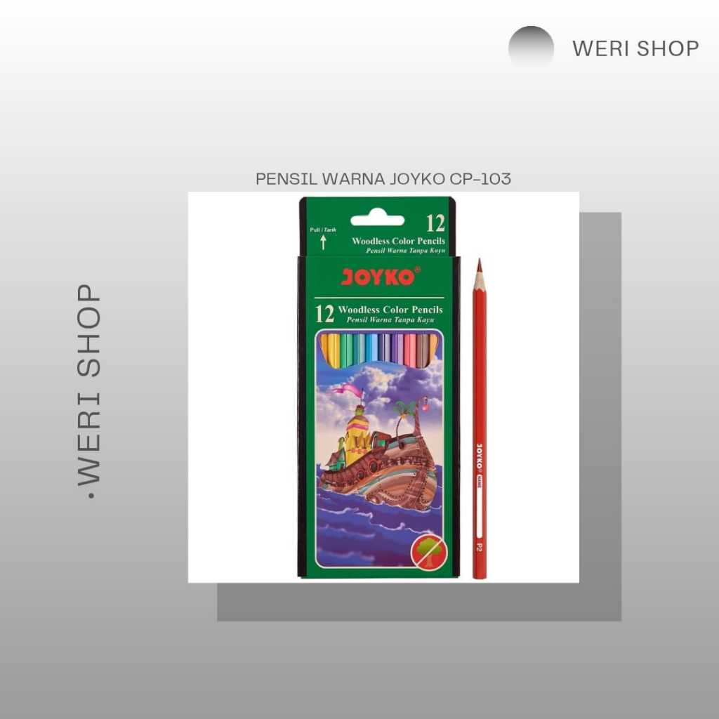 

PENSIL WARNA MERK JOYKO CP-103 BERKUALITAS (1 SET ISI 12 PCS)