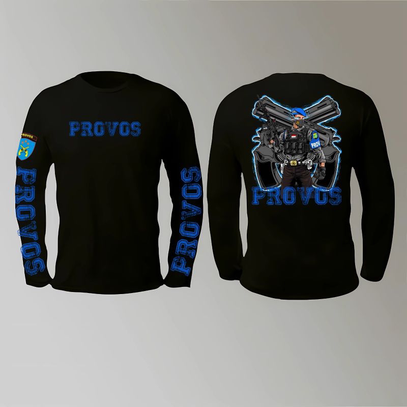 KAOS PROVOS POLRI/ POLISI /TACTICAL WARNA HITAM