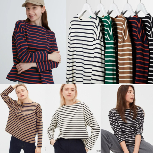 UNIQLO kaos wanita lengan panjang / t-shirt wanita lengan panjang