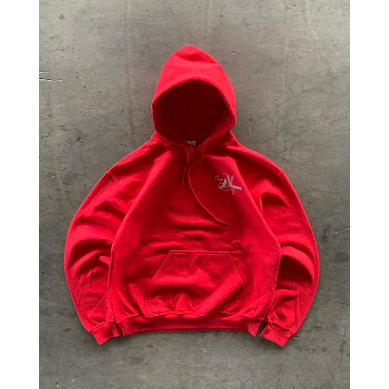 00s Gildan Red Boxy Hoodie